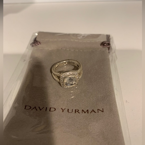 David Yurman Petite Albion Ring with Prasiolite and Pavé Diamonds